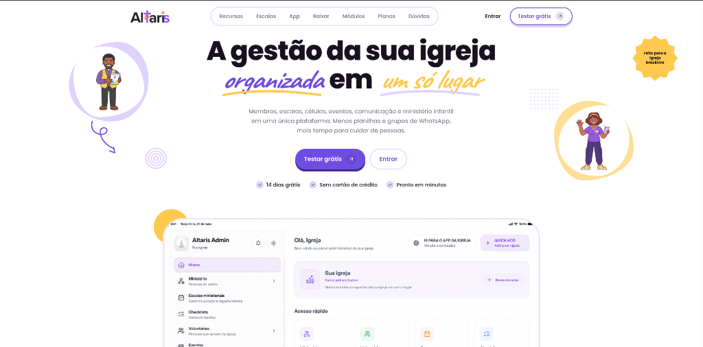 Interface do projeto Altaris Hub