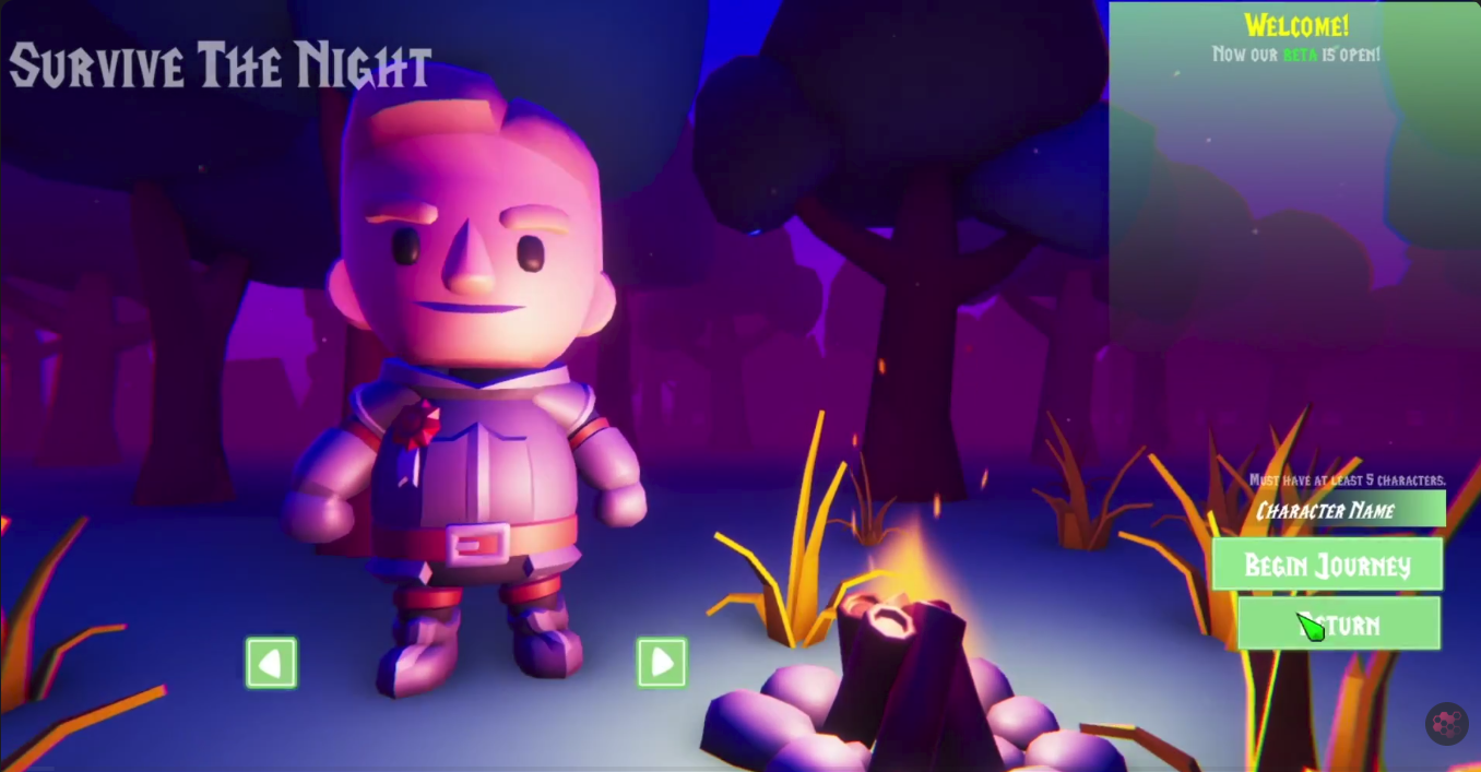 Interface do projeto SurviveTheNight