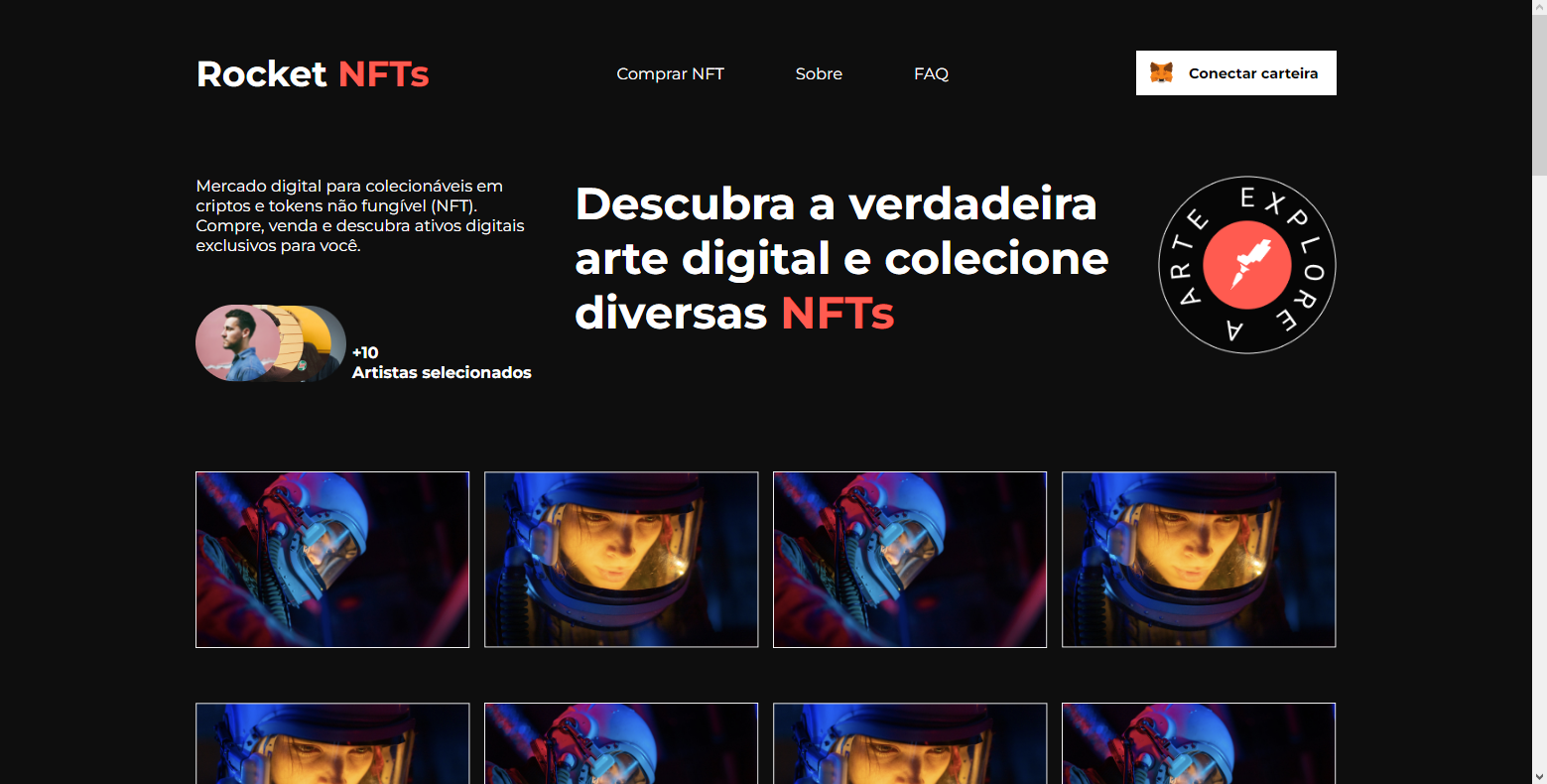 Interface do projeto NFT Marketplace