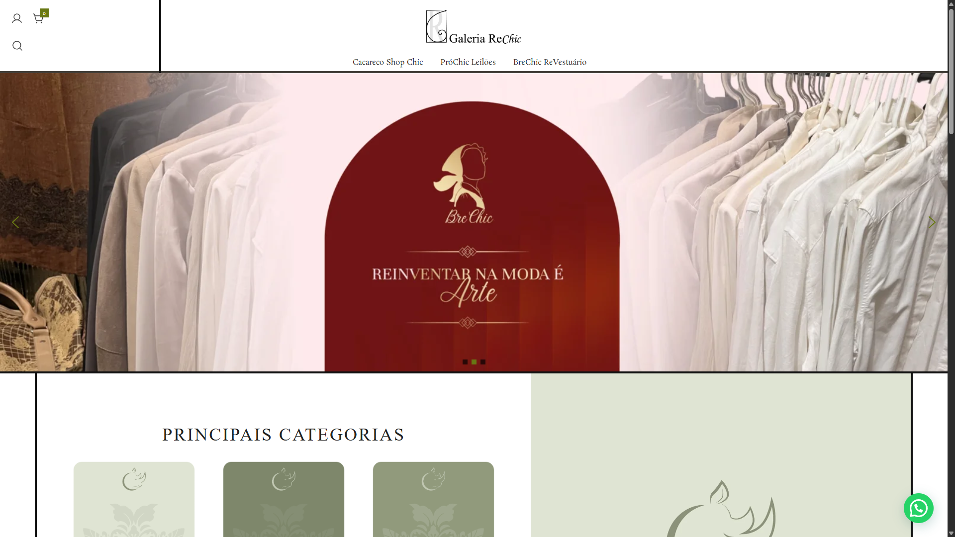 Interface do projeto Leilão Chic
